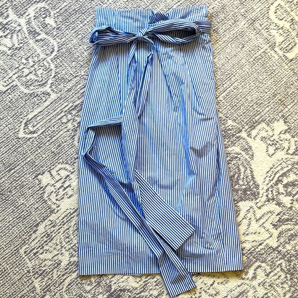 NWOT J. Crew striped midi paper bag skirt - Picture 1 of 3